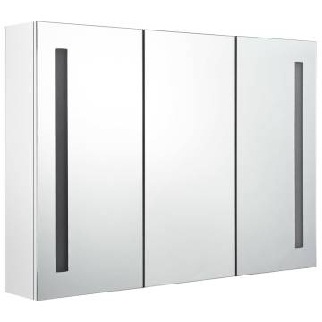 LED Bathroom Mirror Cabinet - Shining White | 89x14x62 cm