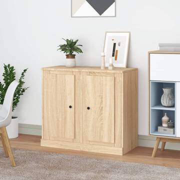 Classic Sonoma Oak Sideboards - 2 pcs Engineered Wood