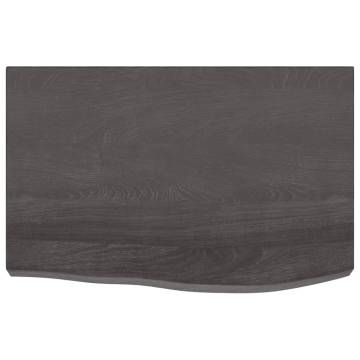 Dark Brown Solid Wood Bathroom Countertop | 60x40x(2-6) cm