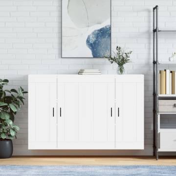 Stylish Wall Mounted Cabinets - 2 Pieces in White - HipoMarket