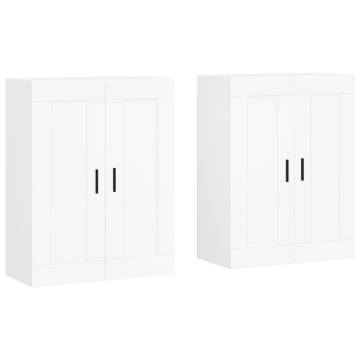 Stylish Wall Mounted Cabinets - 2 Pieces in White - HipoMarket