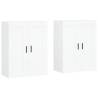 Stylish Wall Mounted Cabinets - 2 Pieces in White - HipoMarket