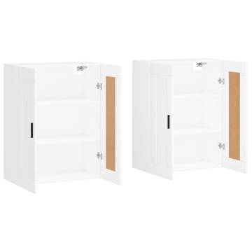 Stylish Wall Mounted Cabinets - 2 Pieces in White - HipoMarket