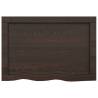 Dark Brown Solid Wood Bathroom Countertop | 60x40x(2-6) cm