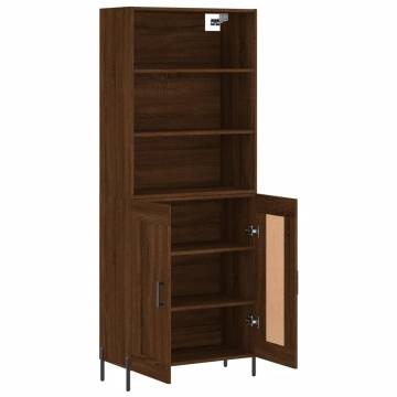 Stylish Highboard Brown Oak - Engineered Wood | HipoMarket