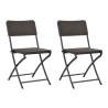 Folding Garden Chairs 2 pcs HDPE and Steel Brown Quantity in Package 2 Number of 