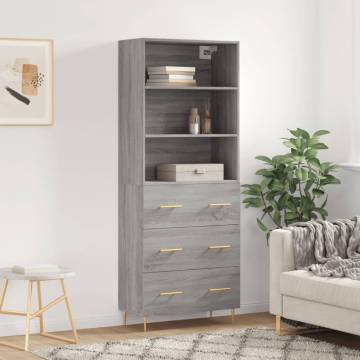 Highboard Grey Sonoma - Stylish Engineered Wood Storage