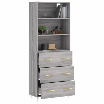 Highboard Grey Sonoma - Stylish Engineered Wood Storage