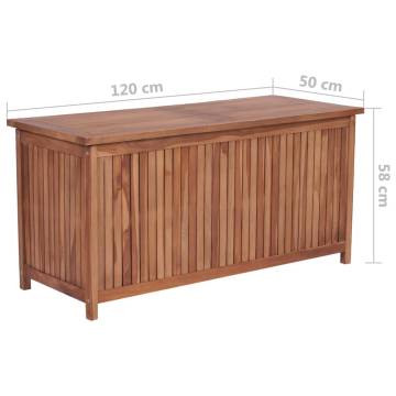 Garden Storage Box 120x50x58 cm Solid Teak Wood | Hipo Market