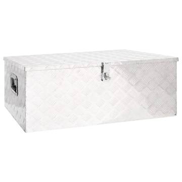 Storage Box Silver 100x55x37 cm Aluminium | HipoMarket