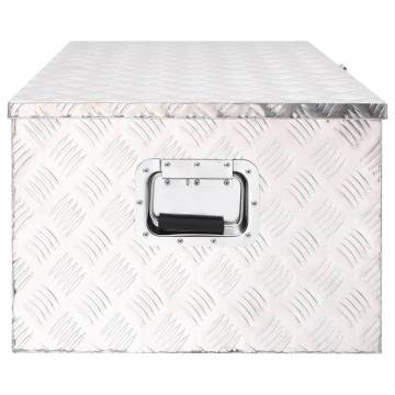 Storage Box Silver 100x55x37 cm Aluminium | HipoMarket