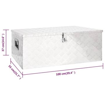 Storage Box Silver 100x55x37 cm Aluminium | HipoMarket