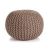 Hand-Knitted Pouffe Cotton 50x35 cm Brown Colour brown Quantity in Package 1 