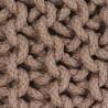 Hand-Knitted Pouffe Cotton 50x35 cm - Stylish Brown Footstool