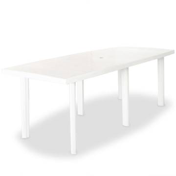 White Plastic Garden Table 210x96 cm | Weather Resistant