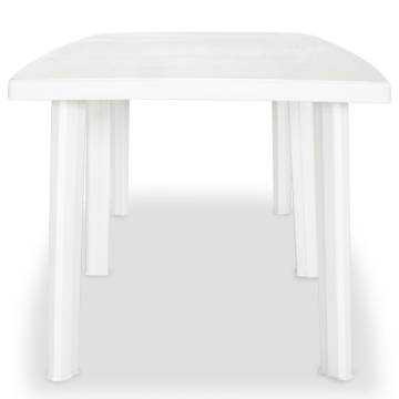 White Plastic Garden Table 210x96 cm | Weather Resistant