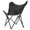 Foldable Butterfly Chair - Black Real Leather | HipoMarket