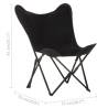 Foldable Butterfly Chair - Black Real Leather | HipoMarket