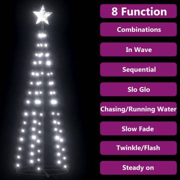 Christmas Cone Tree - Cold White 84 LEDs Decoration 50x150 cm