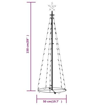 Christmas Cone Tree - Cold White 84 LEDs Decoration 50x150 cm