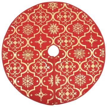 Luxury Christmas Tree Skirt with Sock - 150 cm Red Fabric