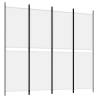 4-Panel White Room Divider - Versatile Fabric Privacy Screen