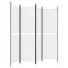 4-Panel White Room Divider - Versatile Fabric Privacy Screen