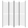 4-Panel White Room Divider - Versatile Fabric Privacy Screen