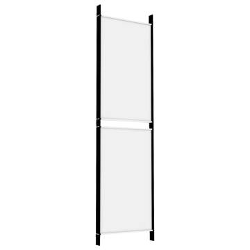 4-Panel White Room Divider - Versatile Fabric Privacy Screen