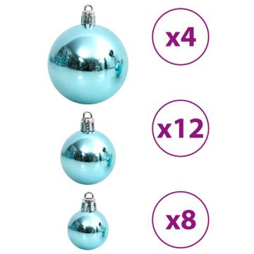 Turquoise Christmas Baubles Set - 100 pcs (3, 4, 6 cm)