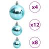 Turquoise Christmas Baubles Set - 100 pcs (3, 4, 6 cm)