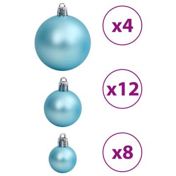 Turquoise Christmas Baubles Set - 100 pcs (3, 4, 6 cm)