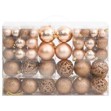 111 Piece Rose Gold Christmas Bauble Set - Hipomarket UK