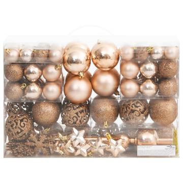 111 Piece Rose Gold Christmas Bauble Set - Hipomarket UK