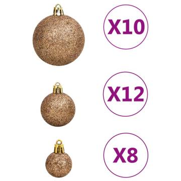 111 Piece Rose Gold Christmas Bauble Set - Hipomarket UK