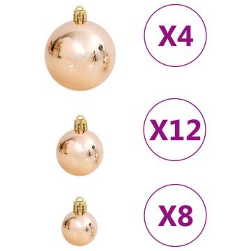 111 Piece Rose Gold Christmas Bauble Set - Hipomarket UK