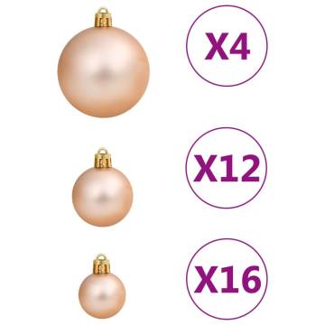 111 Piece Rose Gold Christmas Bauble Set - Hipomarket UK