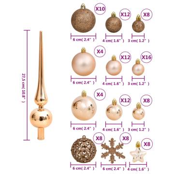 111 Piece Rose Gold Christmas Bauble Set - Hipomarket UK