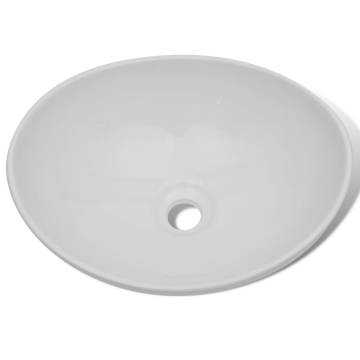 Ceramic Basin 40x33 cm Oval White - Stylish Bathroom Addition