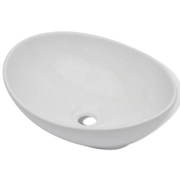 Ceramic Basin 40x33 cm Oval White - Stylish Bathroom Addition