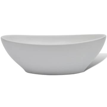 Ceramic Basin 40x33 cm Oval White - Stylish Bathroom Addition