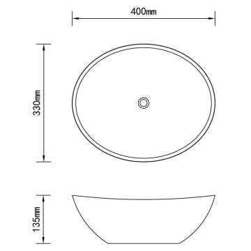 Ceramic Basin 40x33 cm Oval White - Stylish Bathroom Addition