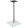 Speaker Stands - Silver Tempered Glass, 2 Pcs, Pillar Design