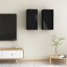 TV Cabinets 2 pcs High Gloss Black 30.5x30x60 cm Engineered Wood Colour high gloss black Quantity in Package 2 Height 60 cm 