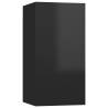 High Gloss Black TV Cabinets - 2 pcs | Stylish Living Room Storage