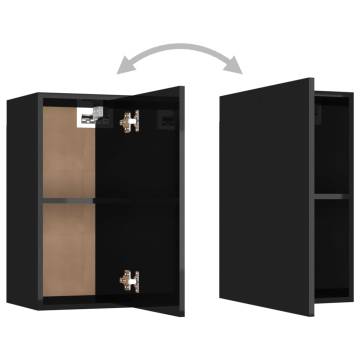 High Gloss Black TV Cabinets - 2 pcs | Stylish Living Room Storage