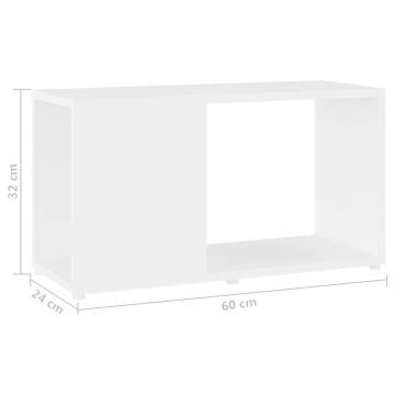 Sleek White TV Cabinet 60x24x32cm | Durable Engineered Wood