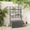 Storage Box with Trellis Grey 99x50x160 cm Solid Wood Acacia Colour grey 