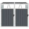 Double Garbage Bin Shed Grey - Durable Steel Storage Solution