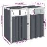 Double Garbage Bin Shed Grey - Durable Steel Storage Solution